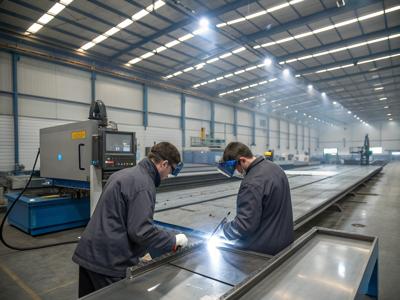 Technician calibrating a fiber laser cutting head