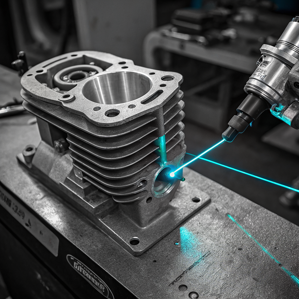 Laser cleaning oil and grease from engine parts