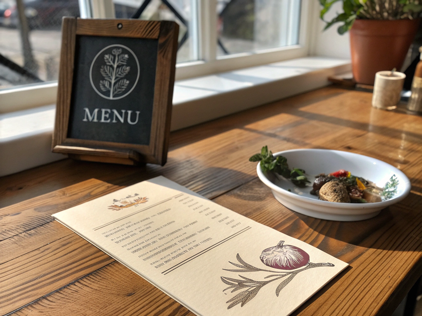 Laser engraved slate restaurant menu board