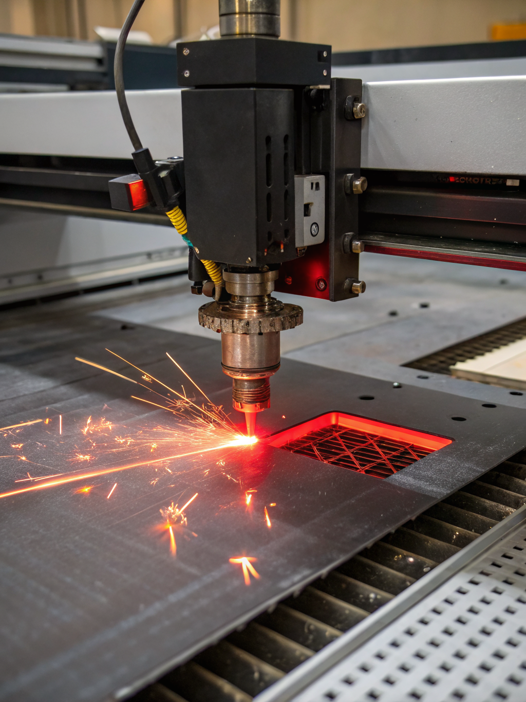 Rotary attachment laser etching a complex pattern on a glass bottle