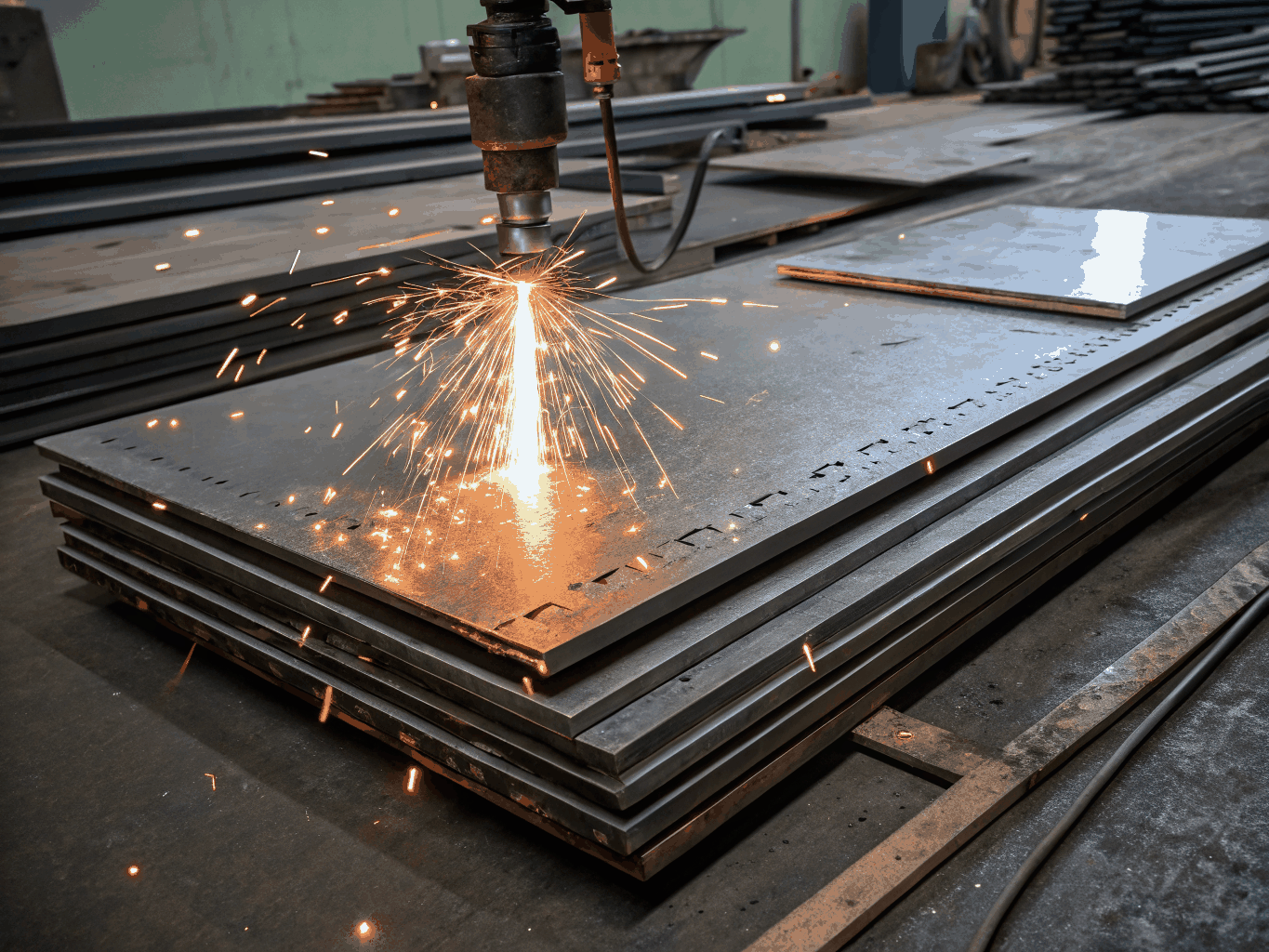 Industrial Steel Cutting before laser cutting